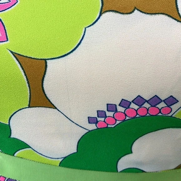 Vintage 60s 70s Psychedelic Floral Maxi Dress - Picture 3 of 10